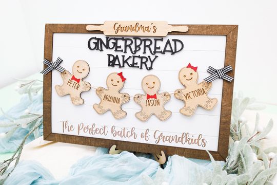 Discover Grandma's Favorite Batch Gingerbread Sign, Grandkids Gingerbread Sign, Nana's Cookie Crew Sign, Christmas Baking Sign, Nanas Christmas Gift