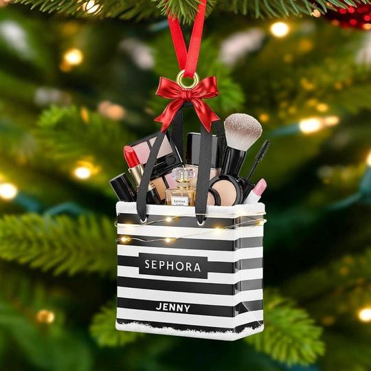 Discover Personalized Gifts For Makeup Lovers Christmas Ornament, Custom Beauty Brush Tree Decor With Name - Gift For Makeup Lovers