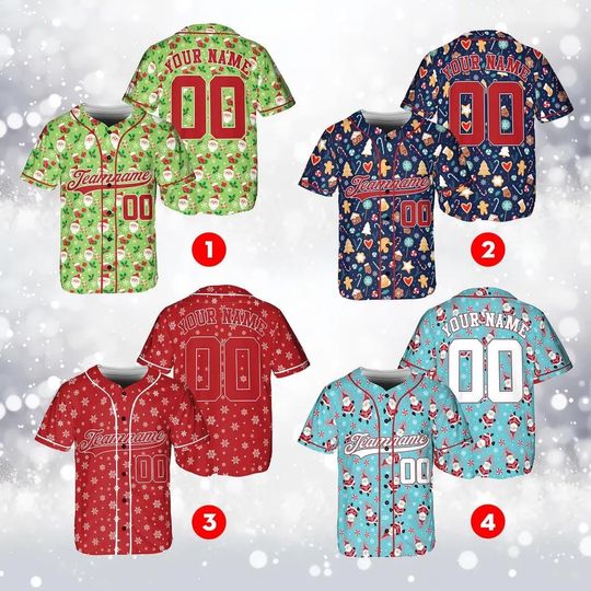 Discover Personalized Christmas Baseball Jersey: Custom Name Holiday Shirt