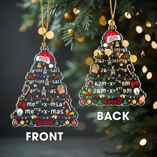 Discover Personalized Math Teacher Ornament, Math Equation Christmas Tree Ornament, Santa's Favorite Teacher, Christmas Gift For Math Teacher