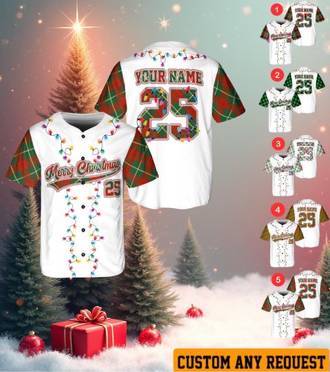 Discover Personalized Christmas Baseball Jersey: Custom Family Holiday Shirt