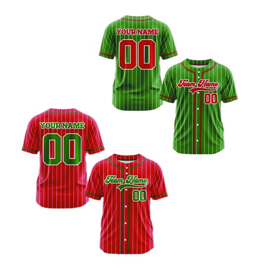 Discover Custom Christmas Baseball Jersey Personalized Name Number Family Jerseys Christmas Gifts For Adult Kid Youth Merry Christmas Uniform