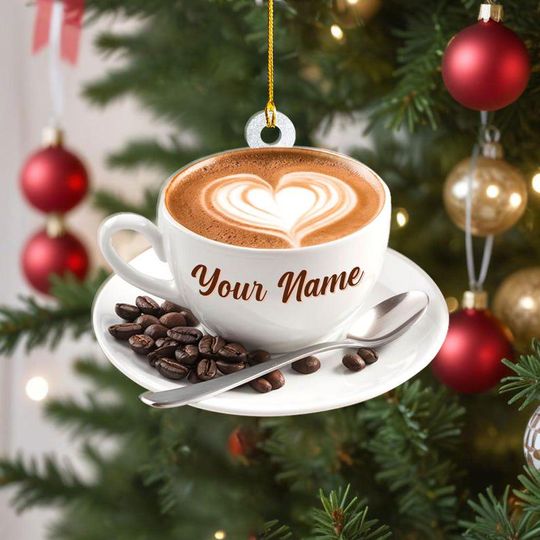 Discover Personalized Coffee Cup and Tea Ornaments for Christmas Tree, Accessory Xmas Tea Cup Ornaments Decorative Hanging for Holiday Christmas 2025