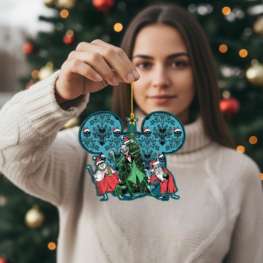 Discover Vintage Hitchhiking Ghosts Santa Acrylic Ornament for Haunted Mansion Holiday Decor