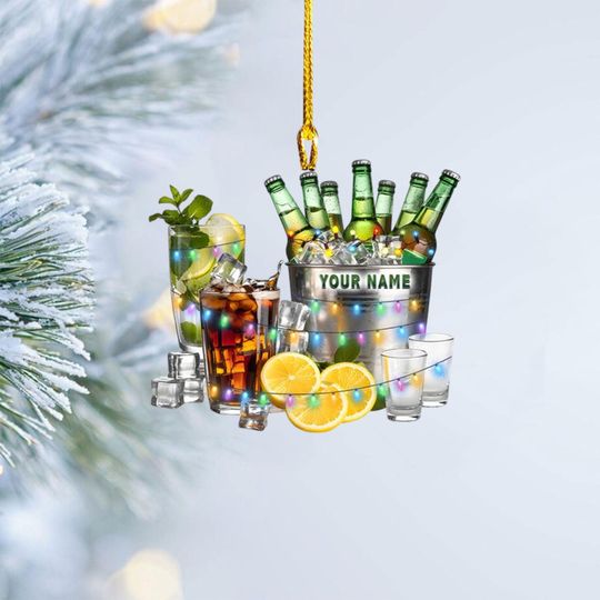 Discover Personalized Cocktail Margarita Christmas Ornament, Cocktail Ornament, Cocktail Margarita Ornament, Christmas Gift For Margarita Lover