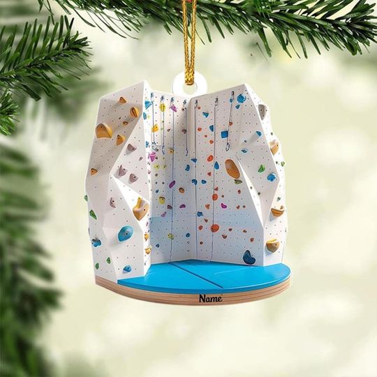 Personalized Rock Climbing Ornament, Gift For Climber, Climbing Wall Keepsake, Adventure Lover Gift, Indoor Climb Decor, Climbing Ornament