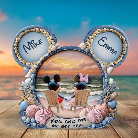 Personalized Mouse Couple Wedding Plaque, Custom Acrylic Ornament Keepsake Gift for Anniversary