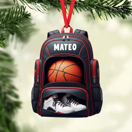 Discover Custom Name Police Bulletproof Vest Christmas Ornament, Flat 2D Ornament, Gift for Boys, Gift for Basketball Players