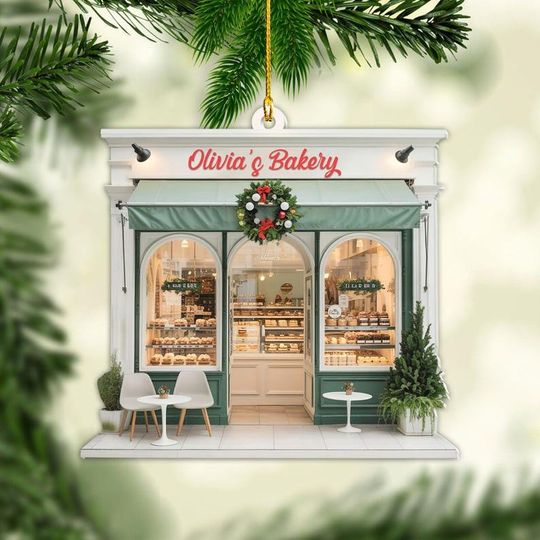 Discover Custom Name Bakery Christmas Ornament, Bakery Shop Ornament Gift, Bakery House Hanging Ornament, Kitchen Ornament, Bakery Owner Gift