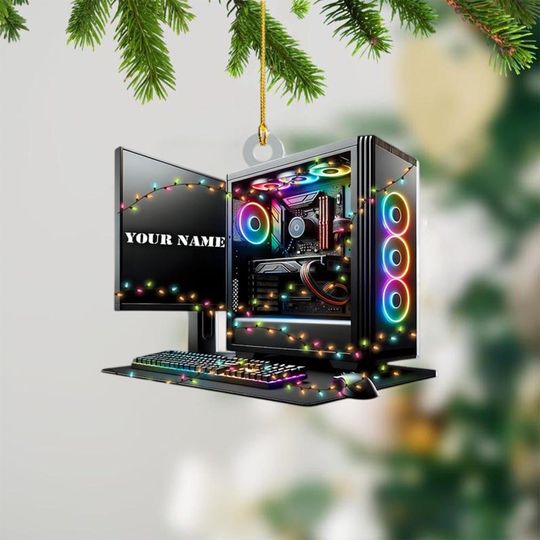 Discover Custom Gaming Computer Christmas Ornament, Christmas Tree Decor, Custom Computer Ornament,Loved Gaming Computer Ornament, Ornament Gift