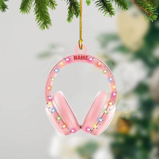 Discover Personalized Gaming Headphone Ornament, Headphone Christmas Ornament Gift, Studio Headphone Ornament, Radio Headphone Ornament