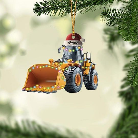 Discover Custom Skid Steer Loader Ornament, Excavator Christmas Ornament, Truck Car Ornament, Wheel Loader Blade Driver Ornament Gift