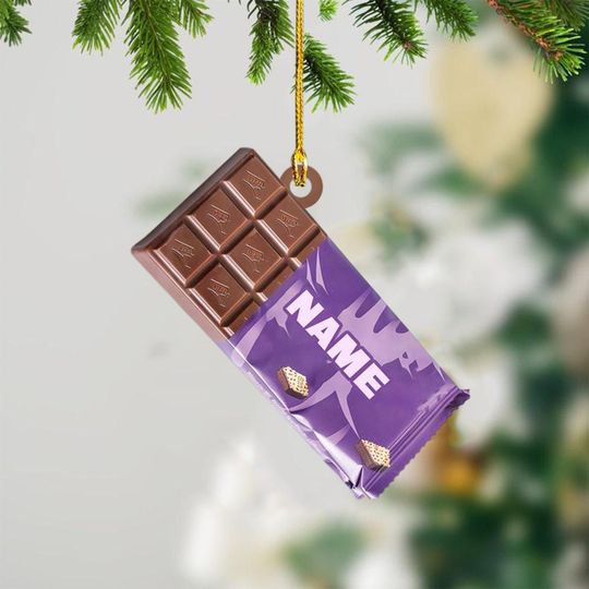 Discover Personalized Chocolate Ornament, Chocolate Bar Christmas Ornament, Chocolate Lovers Ornament Gift, Chocolate Holiday Ornament