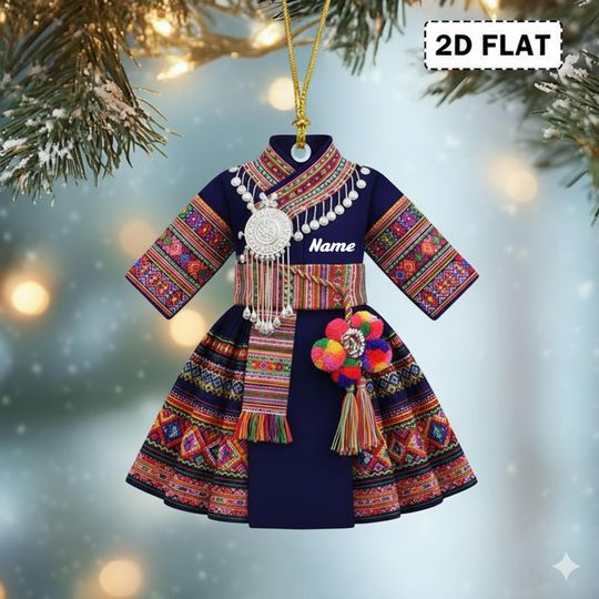 Discover Personalized Vietnamese Hanbok Dress Acrylic Ornament, Custom Cultural Holiday Keepsake, Traditional Heritage Gift, Vietnamese Lovers Gift