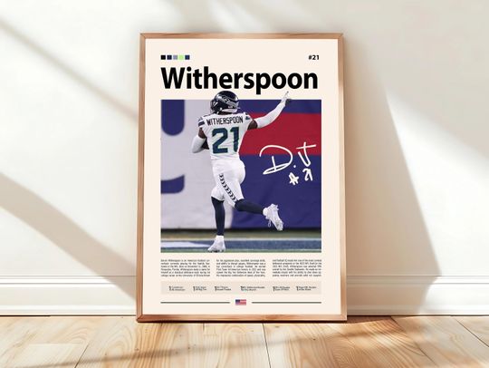 Discover Devon Witherspoon Poster, Seattle Seahawks Print, football Wall Art, Football Player Decor, Seahawks Fan Gift, Sports Bedroom, Man Cave Print