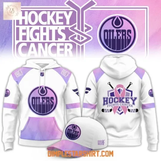 Discover Edmonton Oiler Hockey Fight Cancer 3D Hoodie