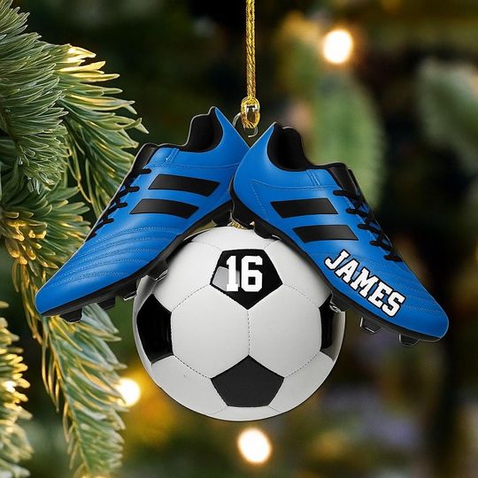 Discover Personalized Soccer Ornament, Soccer Christmas Ornament, Christmas Tree Decoration for Soccer Players and Fans, Football Acrylic Ornament