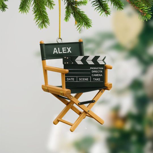 Discover Personalized Director chair Ornament, Film Director Chair Ornament, Film Clapper Christmas Ornament, Filmmaker ornament, Film crew holiday