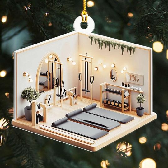 Discover Pilates Ornament, 2D FLAT Personalized Pilates Classroom Ornament, Pilates Teacher Ornament, Gift For Teacher, Pilates Lover, Christmas Gift