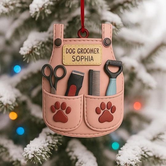 Discover Personalized Pet Groomer Christmas Acrylic Ornaments, Pet Grooming Gift Ornaments, Gift For Pet Lovers Ornaments, Dog Mom Gifts Ornaments