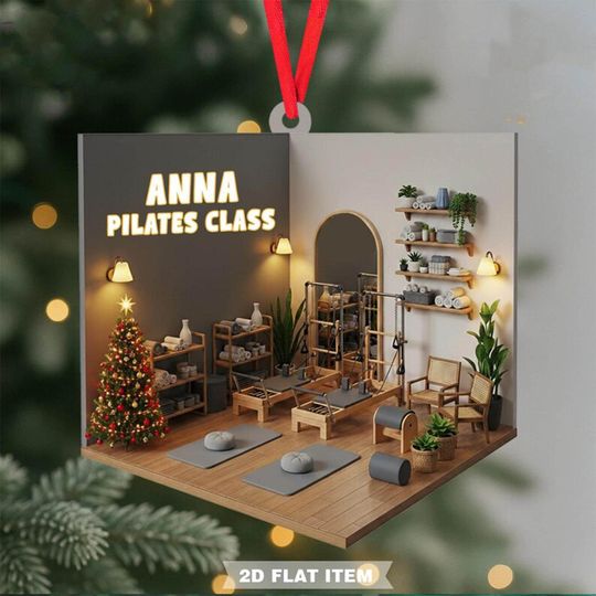 Discover Personalized Pilates Classroom Christmas Ornament, Gift For Teacher, Pilates Lover, Pilates Ornament, Flat 2D Ornament, Pilates Gifts 2025