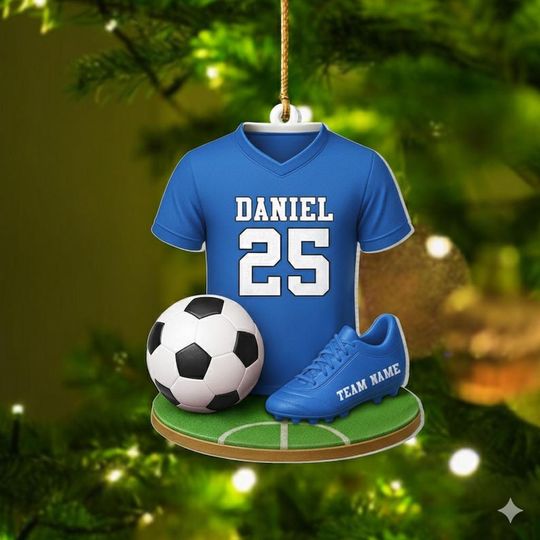 Discover Personalized Soccer 2025 Ornament, Soccer Player Gift, Soccer Team Gift, Soccer Christmas Decoration, Sport Christmas Ornament, Gift For Son