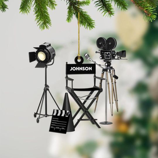 Discover Personalized Film Clapboard Christmas Acrylic Ornament, Film Clapper Christmas, Film Clapper Acrylic Ornament, Christmas Gift For Film
