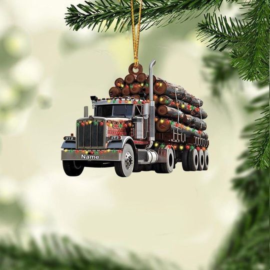 Discover Personalized Logging Truck Christmas Ornament, Logging Truck Ornament, Truck Lovers Ornament Gift, Logging Ornament Decor 2025