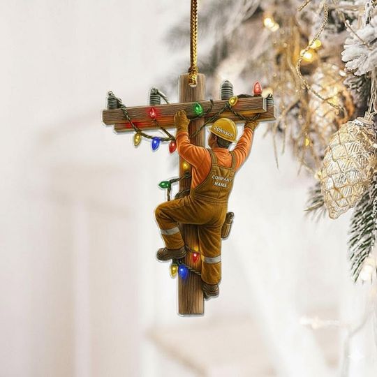 Discover Personalized Lineman Christmas Ornament: Custom Electrician Gift