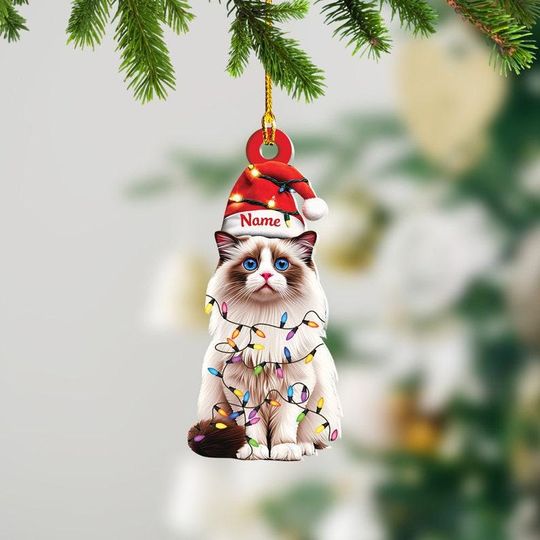 Discover Personalized Ragdoll Cat Ornament, Cat Christmas Hanging Ornament Gift, Cat Car Hanging Ornament, Gift For Pet Lover