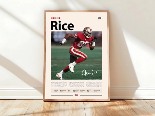 Discover Jerry Rice Poster, San Francisco 49ers Print, football Poster, Sports Poster, football Fans, Football Poster, football Wall Art, Sports Bedroom Posters