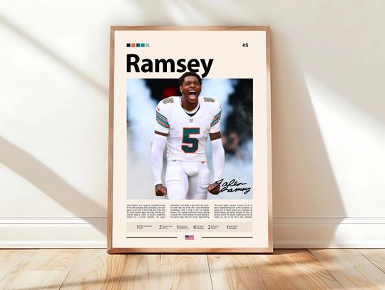 Discover Jalen Ramsey Poster, Miami Dolphins Print, football Poster, Sports Poster, football Fans, Football Poster, football Wall Art, Sports Bedroom Posters