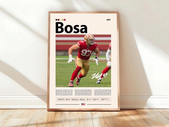 Discover Nick Bosa Poster, San Francisco 49ers Print, football Poster, Sports Poster, football Fans, Football Poster, football Wall Art, Sports Bedroom Posters