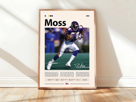 Discover Randy Moss Poster, Minnesota Vikings Print, football Poster, Sports Poster, Football Poster, football Wall Art, Sports Bedroom Posters