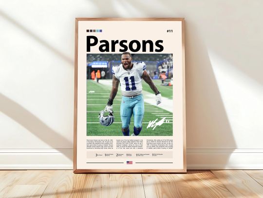 Discover Micah Parsons Poster, Dallas Cowboys Print, football Poster, Sports Poster, football Fans, Football Poster, football Wall Art, Sports Bedroom Posters