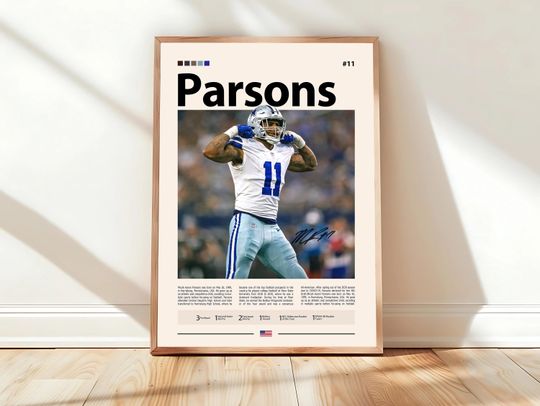 Discover Micah Parsons Poster, Dallas Cowboys Print, football Poster, Sports Poster, football Fans, Football Poster, football Wall Art, Sports Bedroom Posters