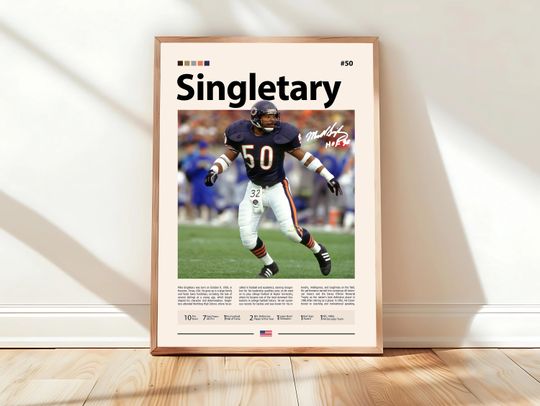 Discover Mike Singletary Poster, Chicago Bears Print, football Poster, Sports Poster, football Fans, Football Poster, football Wall Art, Sports Bedroom Posters