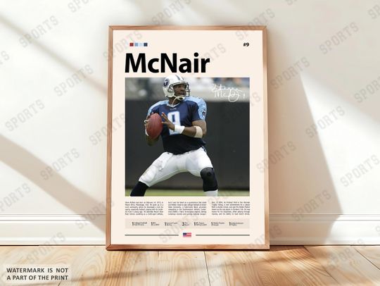 Discover Steve McNair Poster, Tennessee Titans Print, football Poster, Sports Poster, football Fans, Football Poster, football Wall Art, Sports Bedroom Posters