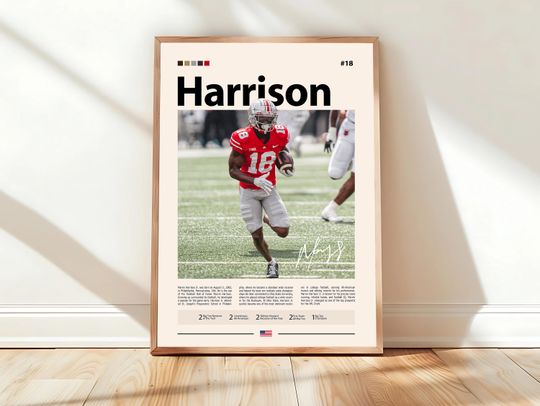 Discover Marvin Harrison Jr. Poster, Ohio State Poster, football Poster, Sports Poster, football Fans, Football Poster, football Wall Art, Sports Bedroom Posters