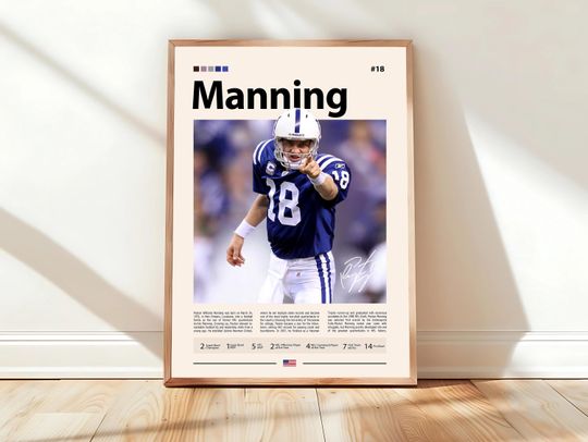 Discover Peyton Manning Poster, Indianapolis Colts Print, football Poster, Sports Poster, Football Poster, football Wall Art, Sports Bedroom Posters