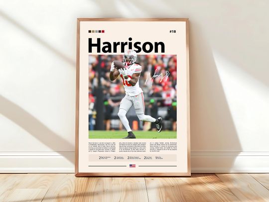 Discover Marvin Harrison Jr. Poster, Ohio State Poster, football Poster, Sports Poster, football Fans, Football Poster, football Wall Art, Sports Bedroom Posters