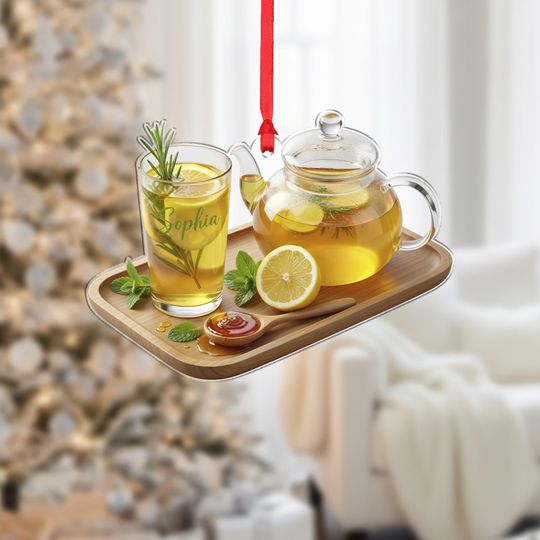 Discover Personalized Honey Lemon Tea Ornament  Custom Name Christmas Gift