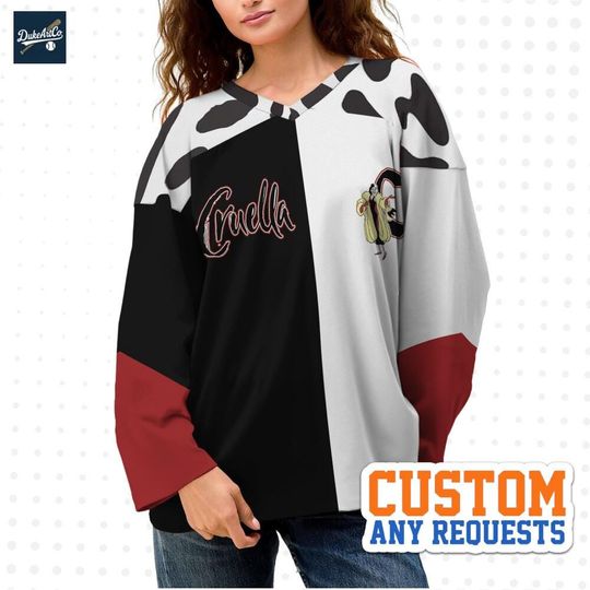 Discover Custom Villain Disneyland Cruella Custom Hockey Jersey, Disney Baseball Jersey Sports