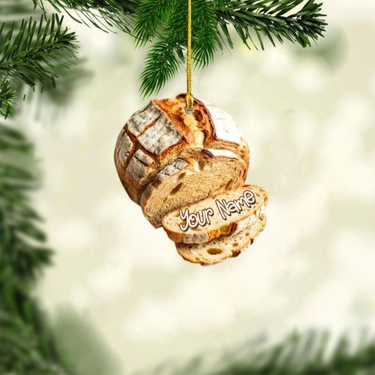 Personalized Sourdough Starter Jar Christmas Ornament, Sourdough Bread Ornament, Sourdough Ornament Gift, Baking Lovers Gift,Sourdough Lover