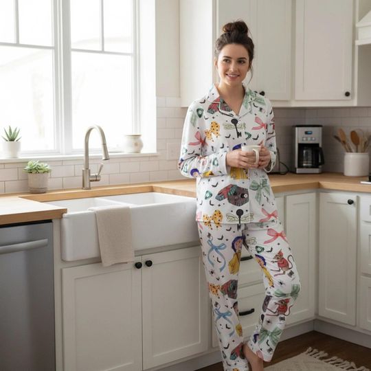 Cozy Spooky Coraline Pajama Set for Adults and Family