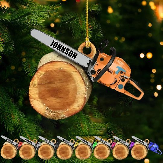 Discover Personalized Chainsaw Ornament, Custom Name Christmas Gift, Custom Tree Cutting Ornament, Chainsaw Tree Decor, Logger Tree Ornament 2025