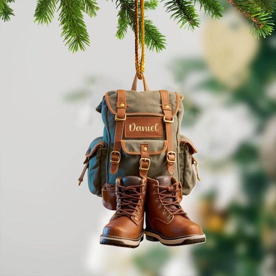 Discover Personalized Hiking Ornament, Custom Hiking Lovers Christmas Decoration, Unique Camping Lover Keepsake, Adventure 2D Flat Acrylic Ornament