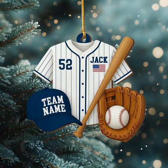 Discover Personalized Baseball Player Christmas Ornament, Baseball Ornament, Baseball Team Keepsake, Baseball Team Gift, Christmas Gifts