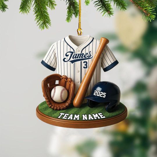 Discover Personalized Baseball Ornament Custom Name Baseball Player Christmas Ornament Baseball Team Gift Bulk Order Gift Baseball Ornament Keepsake