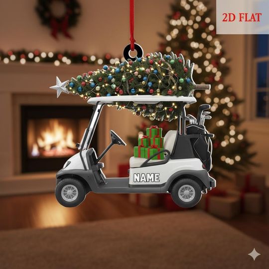 Discover Personalized Golf Cart Ornament, Custom Golf Ornament Acrylic, Golf Clubs Ornament Gift for Dad, Golfer Christmas Decoration, Golfer Gift